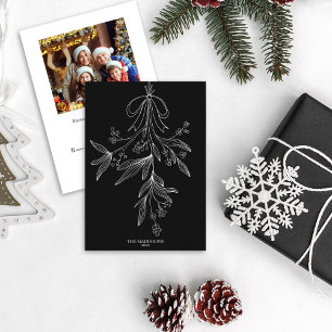 Handgezeichnete Mistel & Schleife Weihnachten Schw