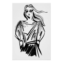 Handgezeichnete Mode Kunststücke Poster