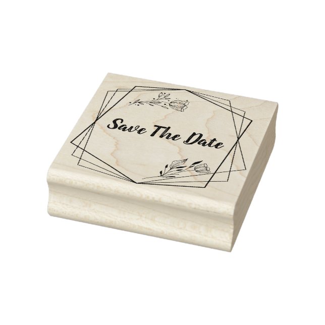 Handgezeichnete Monogramm-Linien Blumenmuster-Blum Gummistempel (Stempel)