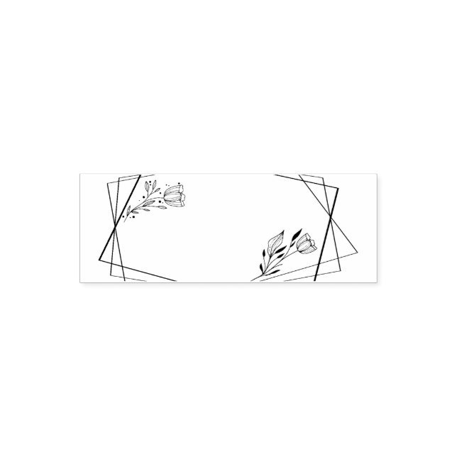 Handgezeichnete Monogramm-Linien Blumenmuster-Blum Permastempel (Design)