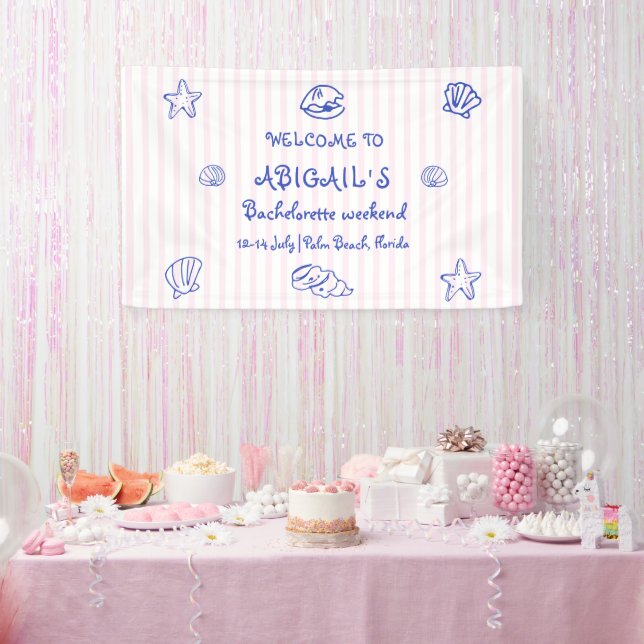 Handgezeichnete Muscheln Bachelorette WELCOME Banner (Party)