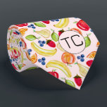 Handgezeichnete Muster gemischter Früchte - Neuhei Krawatte<br><div class="desc">Dieses niedliche und farbenfrohe Fruchtmuster wurde mit meinen handbemalten Mixed-Media-Illustrationen Orange, Apfel, Birne, Limon, Heidelbeeren, Erdbeeren, Pfirsiche und Bananen entworfen und macht ein eigenartiges neues Design für diejenigen, die das Leben nicht nehmen, oder ihre Socken zu ernst! Der gedämpfte, rosa Hintergrund verleiht ihm ein etwas Retro-Gefühl. Passen Sie den Hintergrund...</div>