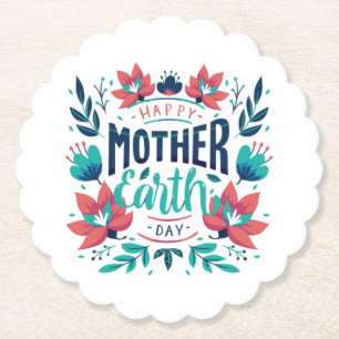 Handgezeichnete Mutter Erde Tag Design-23184 Untersetzer