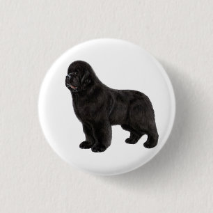 Handgezeichnete Neufundländer-Hunde-Kunst Button