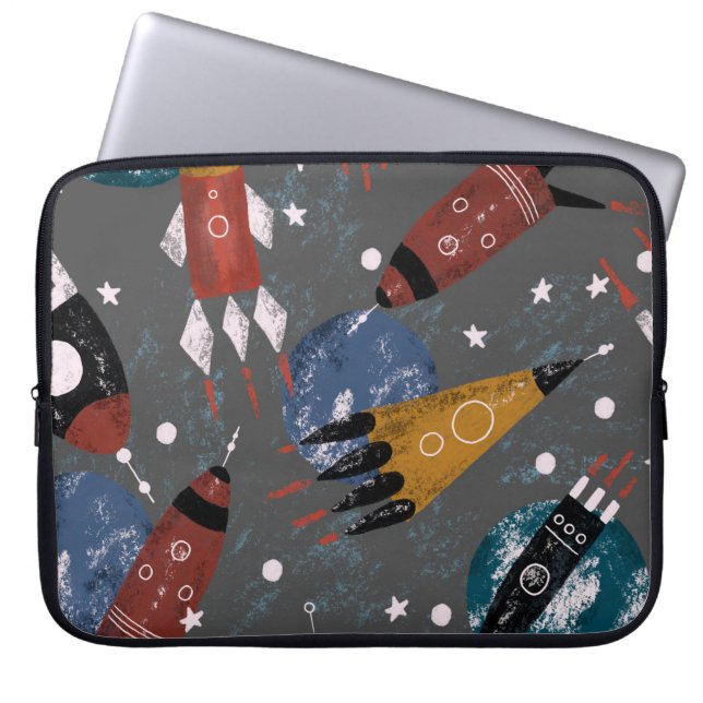 Handgezeichnete, niedliche Bleistiftfarbe Laptopschutzhülle (Vorderseite)