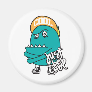 Handgezeichnete niedliche Monster-Abbildung Magnet