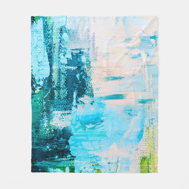 Handgezeichnete Ölmalerei. Abstrakter Kunsthinterg Fleecedecke (Vorderseite)