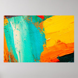 Handgezeichnete Ölmalerei. Abstrakter Kunsthinterg Poster