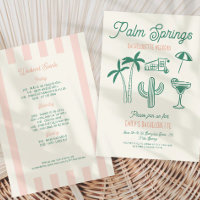 Handgezeichnete Palm Springs Pink Bachelorette Woc