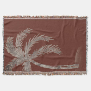 Handgezeichnete Palme mit Wedeln in Schwarzweiß Decke