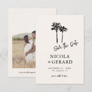 Handgezeichnete Palme Tree Tropical Kleine Hochzei Save The Date