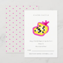 Handgezeichnete Passion Fruit Diaper Raffle Baby D Begleitkarte