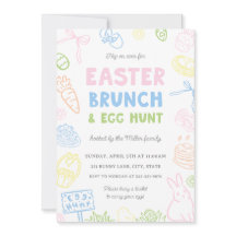 Handgezeichnete Pastell-Osterbrunch- und Ostereier