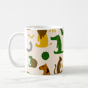 Handgezeichnete Pastellfarben-Illustration nahtlos Kaffeetasse
