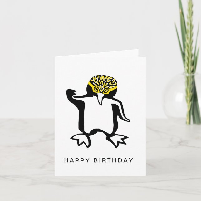 Handgezeichnete PENGUIN - Wildtiere - Natur Karte (Vorderseite)