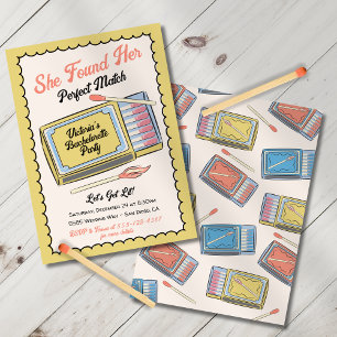Handgezeichnete perfekte Match-Matchbox-Party Einl Einladung
