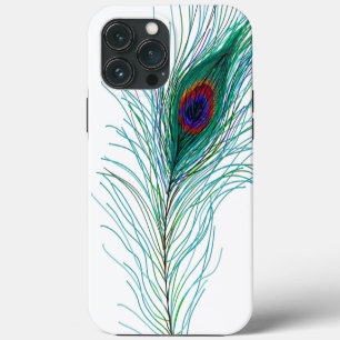 Handgezeichnete Pfauenfedern iPhone 13 Pro Max Hülle