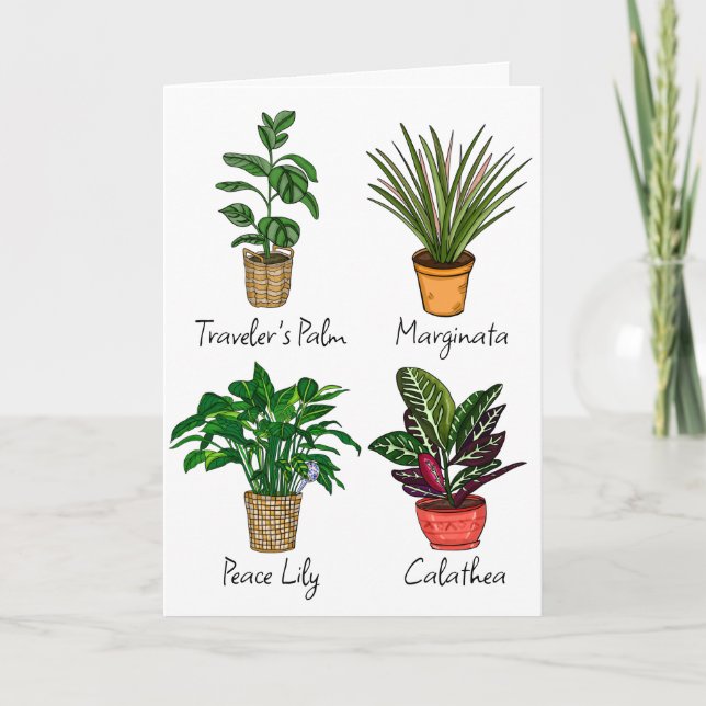 Handgezeichnete Pflanze | Happy Birthday Karte (Vorderseite)