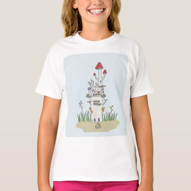 Handgezeichnete Pilzburg T-Shirt (Vorderseite)