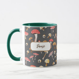 Handgezeichnete Pilze Personalisierter Sammler Tasse