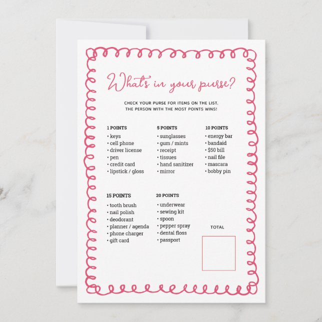 Handgezeichnete Pink-Babydusche-Spielkarten Einladung (Vorderseite)