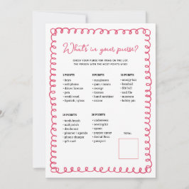 Handgezeichnete Pink-Babydusche-Spielkarten Einladung