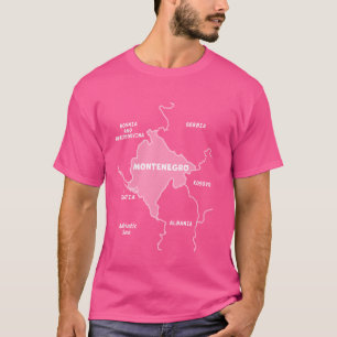 Handgezeichnete politische Landkarte Montenegros T-Shirt