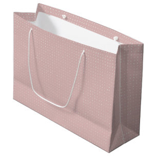 Handgezeichnete Punkte auf Dusty-Rose Große Geschenktüte