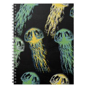 Handgezeichnete Quallen-Textur. Raster handgezeich Notizblock