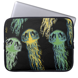 Handgezeichnete Quallenstruktur. Raster Hand gezog Laptopschutzhülle