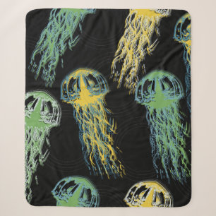 Handgezeichnete Quallenstruktur. Raster Hand gezog Sherpadecke