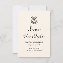 Handgezeichnete Quirky Wedding speichert das Date-