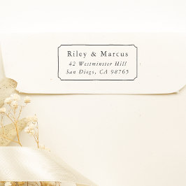 Handgezeichnete Rahmen- und Paarungsnamen Rücksend Permastempel