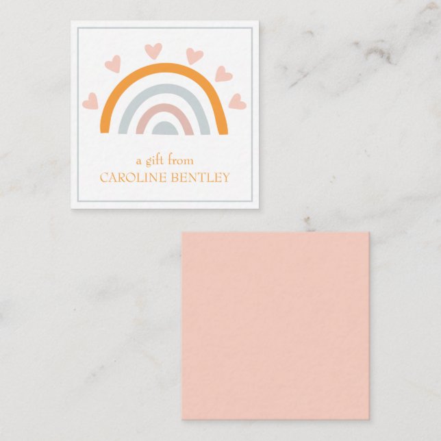 Handgezeichnete Rainbow-Geschenkkarten Mitteilungskarte (Vorne/Hinten)