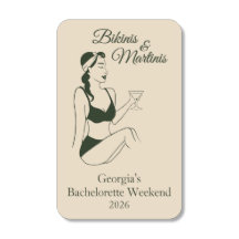 Handgezeichnete Retro-Bikinis und Martinis Jungges
