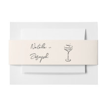 Handgezeichnete Retro-Champagner-Hochzeit