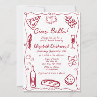 Handgezeichnete Retro-Rote Italienische Casual-Hoc