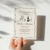 Handgezeichnete Retro-, Whimsical- und Chic-Hochze