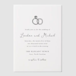 Handgezeichnete Rings Doodle Moderne Hochzeit