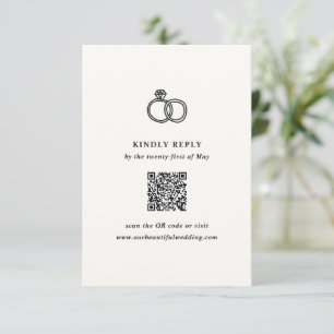 Handgezeichnete Rings Doodle Moderne Hochzeit RSVP Karte