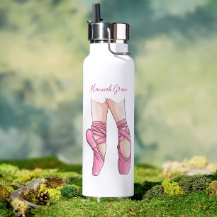 Handgezeichnete rosa Ballettschuhe Trinkflasche