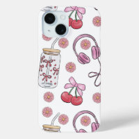 Handgezeichnete rosa girly Elemente nahtloses Must