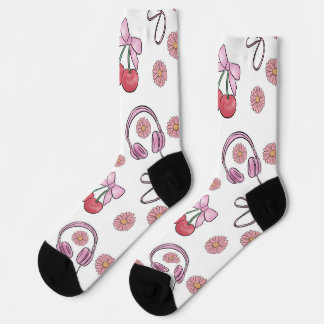 Handgezeichnete rosa girly Elemente nahtloses Must Socken