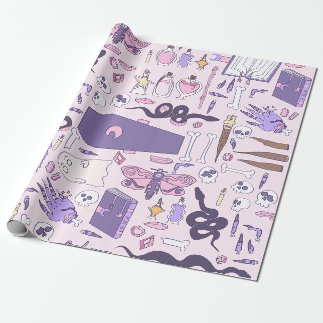 handgezeichnete Rosa-Halbkuchen-Zombie Geschenkpapier (Ungerollt)