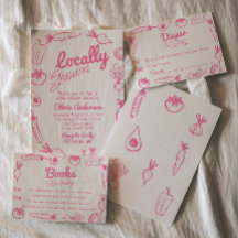 Handgezeichnete rosa lokale Baby Shower für Mädche