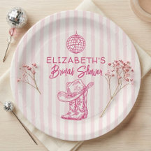 Handgezeichnete rosa Streifen Western Cowgirl Disc