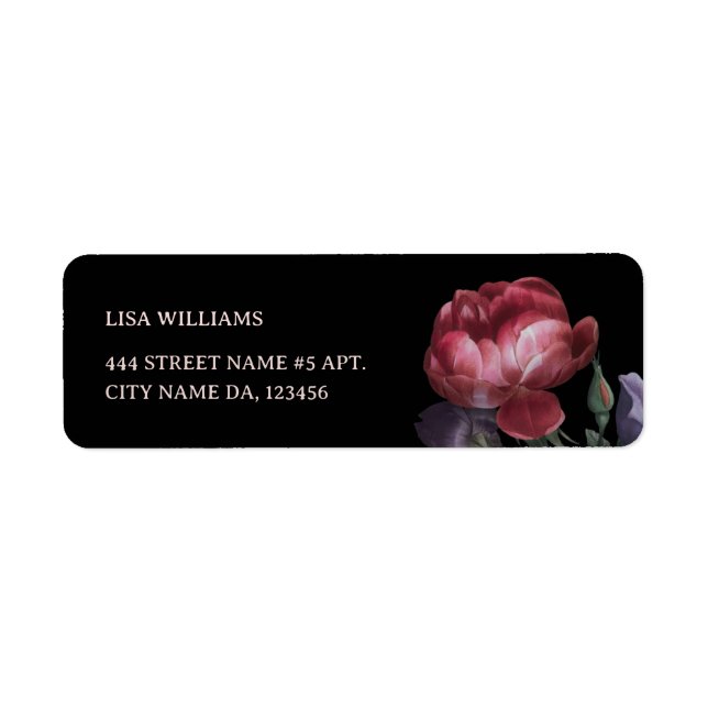 Handgezeichnete Rose Blume Schwarz (Vorne)