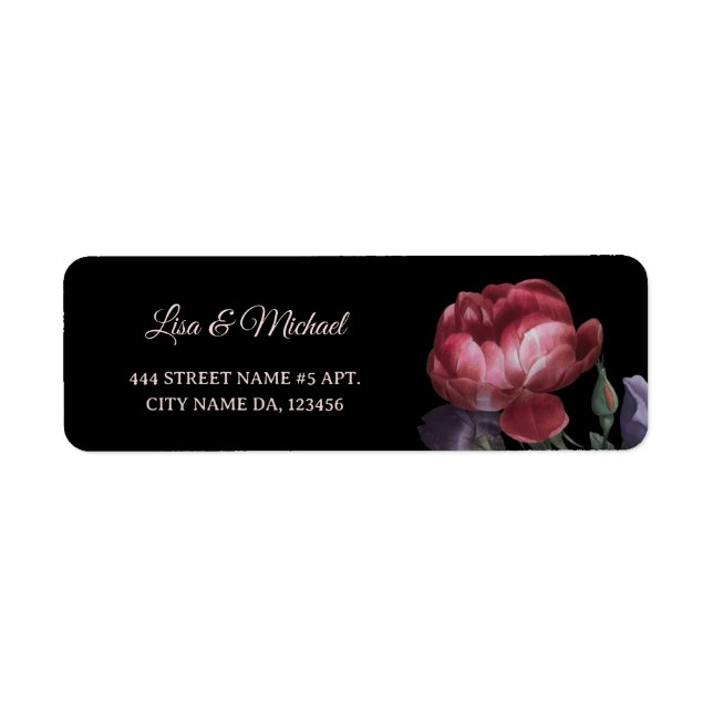 Handgezeichnete Rose Blume Schwarz (Vorne)