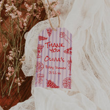 Handgezeichnete rote Pizza Ciao Lila Babydusche