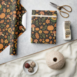 Handgezeichnete rustikale Herbstmuster-Wrap-Rolle Geschenkpapier